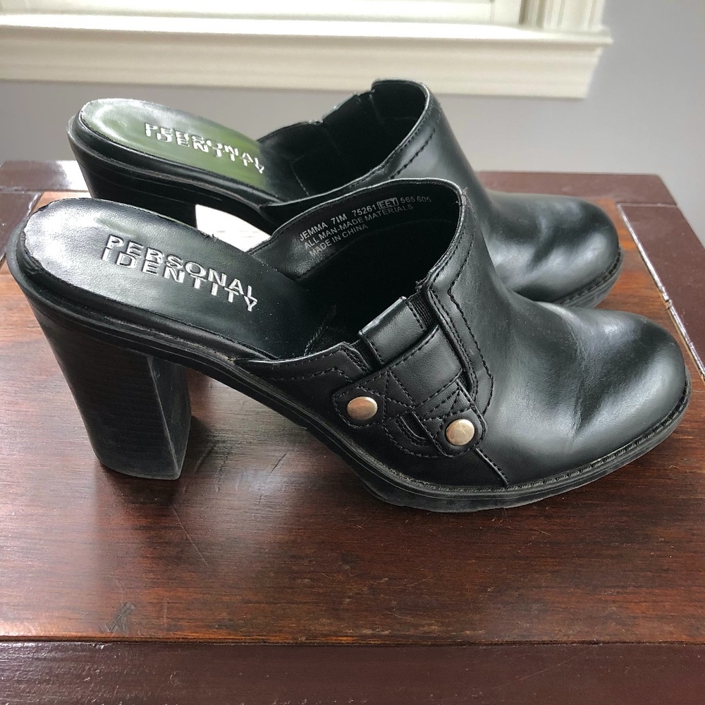 Personal Identity Jemma Faux Leather High Heel Mule Clogs Sz 7.5